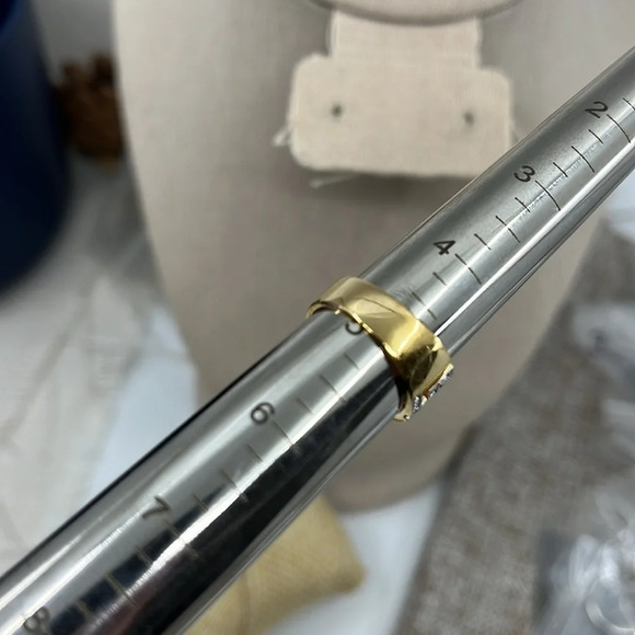 Vintage SETA Greek Key Design Sterling Silver & CZ Ring, Size 5 - Picture 6 of 12